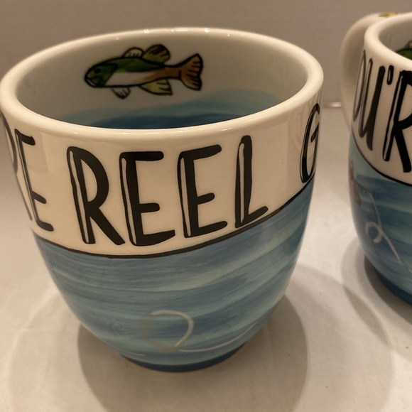 -“You're Reel Great”  16oz Jumbo Mugs,  Set of two, New - Picture 2 of 10
